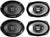 2 Kenwood KFC-6966S 800W Max (90W RMS) 6" x 9" 3-Way Coaxial Car Speakers -2 Pair