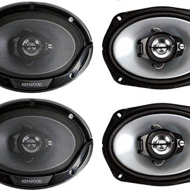 4 Kenwood 6" x 9" 400W 3Way Car Audio Flush Mount Coaxial Stereo Speakers