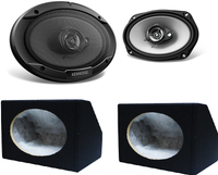 Kenwood KFC-6966S 6"x 9" 3-Way Car Audio Coaxial Speakers Plus Speaker Boxes