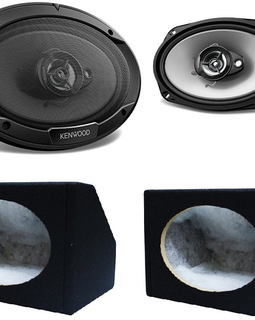 KENWOOD KFC-6966S 6" x 9" 3-WAY COAX CAR SPEAKERS FREE 2 x ANGLED SPEAKER BOXES