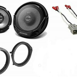 Kenwood KFC-1665S 6.5" Car Stereo Speaker & Speaker Adapter Wire Harness for Honda Acura