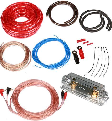 American Terminal 0 Gauge 5000W Car Amplifier Installation Power Amp Wiring Kit Red