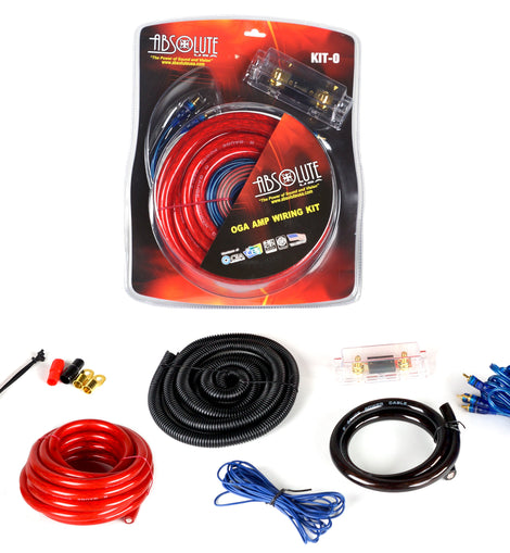 Absolute KIT0RD Complete 0 Gauge Amp Kit with RCA Interconnect Cable (Red)
