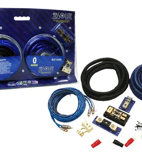 Absolute KIT-1450 Amplifier Kit 0 Gauge Complete Amplifier Installation AMP Kit