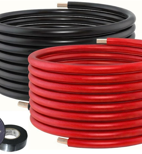 Absolute P4-25RBT 50 Feet 25' Red 25' Black 4 Gauge Power Wire BT1700 Tape