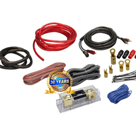 American Terminal 3500W Car Audio Blue 4 Gauge Pro AMP / Amplifier Power Wiring Kit ANL