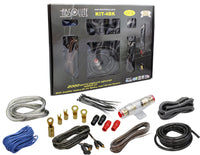 Absolute USA KIT4BK Complete PRO Marine 4 Gauge 2000 Watts Amplifier Complete Installation Amp Kit Power Wiring with Black Accent Color Scheme