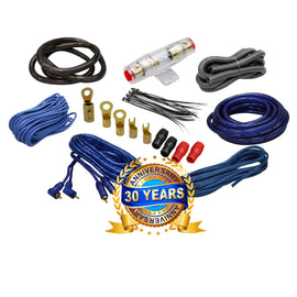 SX 4 Gauge Amp Kit Amplifier Install Wiring Complete 4 Ga Car Wires Blue 2000W