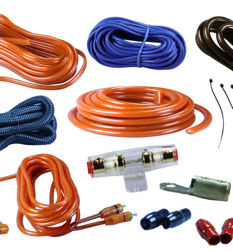 Absolute KIT4OR Complete PRO Marine Auto Car RV 4 Gauge 2000W Amplifier Amp Kit