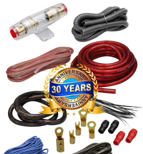 Complete 5 Channels 2000W 4 Gauge Amplifier Installation Wiring Kit Amp Red