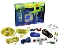 Absolute KIT4YL Complete PRO Marine Auto Car RV 4 Gauge 2000W Amplifier Complete Installation Amp Kit Power Wiring Yellow Accent Color Scheme