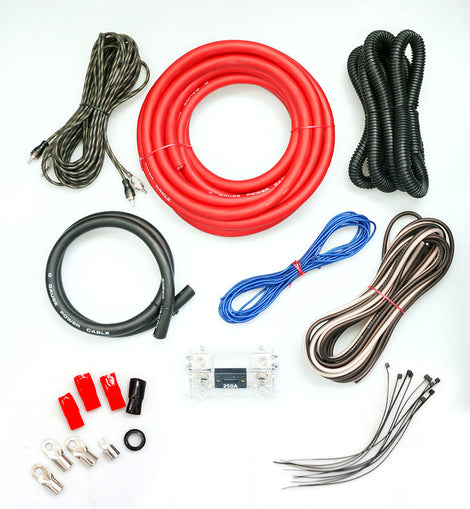Absolute KIT0R5000 1/0 Gauge Amplifier Installation Wiring Kit 5000W Complete Amp Install Kit with RCA & Speaker Wire for Car Subwoofer Audio Systems