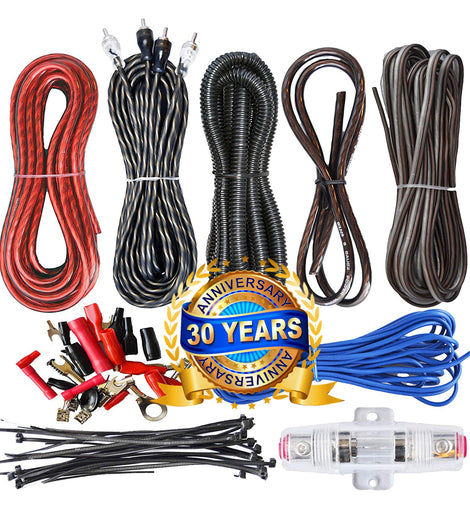 Complete 2000W 4 Gauge Car Amplifier Installation Wiring Kit Amp 4 Ga Blue