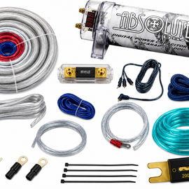 Absolute KITCAP0GASI 0 Gauge Amplifier Installation Kit & 4 Farad Digital Capacitor Package