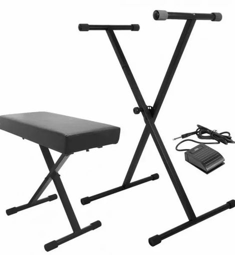 On-Stage KPK6520-CB Keyboard Stand and Bench Pack with Keyboard Sustain Pedal