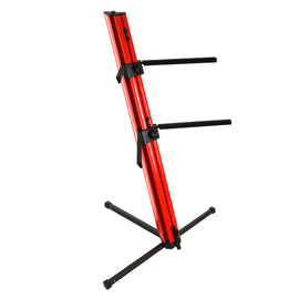 MR DJ KS1000R PRO Red 2-Tier Red Column Keyboard Stand W 5/8" Mic Mount
