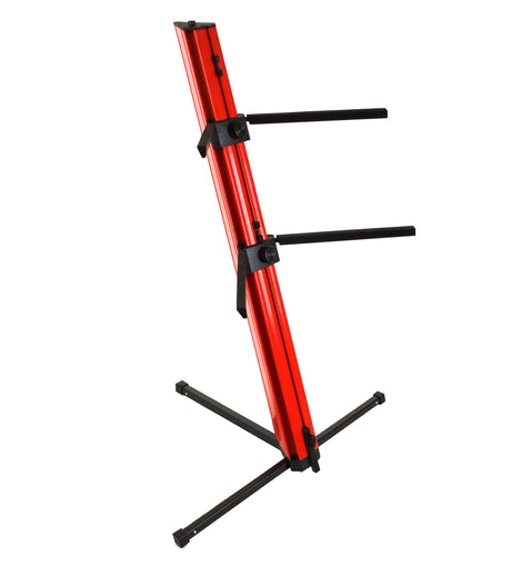 MR DJ KS1000R PRO Red 2-Tier Red Column Keyboard Stand W 5/8