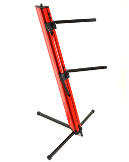 MR DJ KS1000R PRO Red 2-Tier Red Column Keyboard Stand W 5/8" Mic Mount