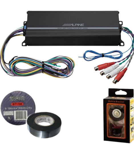 Alpine KTP-445U 4 Channel 360W Universal Power Pack Amplifier Bundle