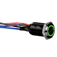 Install Bay LB12G-2 Black 12MM Round Illuminated Latching Switch Green Qty 2