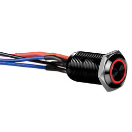 Install Bay LB12R-2 Black 12MM Round Illuminated Latching Switch Red Qty 2