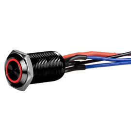 Install Bay LB12R-2 Black 12MM Round Illuminated Latching Switch Red Qty 2