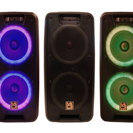 MR DJ LETS DANCE+ Dual 10" 3500W Battery Powered Bluetooth Speaker Microphone Party Speaker