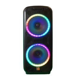 MR DJ LETS PARTY+ Dual 12" 4000W Battery Powered Bluetooth Speaker Microphone Party Speaker