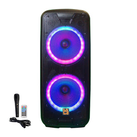 MR DJ LETS PARTY+ Dual 12" 4000W Battery Powered Bluetooth Speaker Microphone Party Speaker