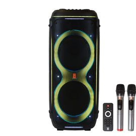 MR DJ LOS ANGELES Dual 15” Powered Rechargeable Bluetooth DJ Speaker 6000W Active PA System