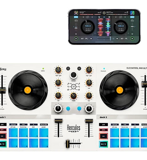 Hercules DJ Control Mix Ultra Portable DJ Controller for djay White