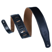 Levy's Leathers M26GF-XL-BLK Extra-Long and Padded Garment Leather Guitar Strap - Black