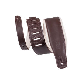 Levy's Leathers M26GP-DBR-CRM Garment Leather Guitar Strap - Dark Brown