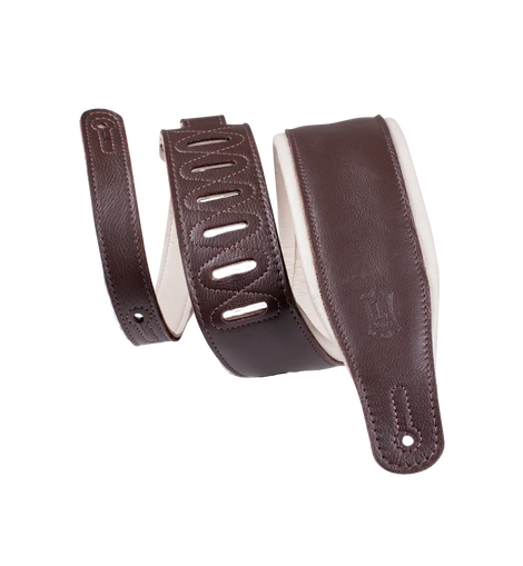 Levy's Leathers M26GP-DBR-CRM Garment Leather Guitar Strap - Dark Brown