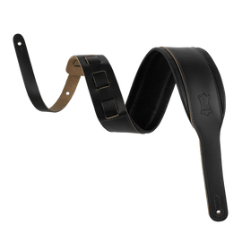 Levy's Leathers M26PD-BLK-ACO 3" Wide Amped Leather Series Guitar Strap - Black