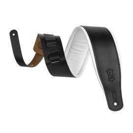 Levy's Leathers M26PD-BLK_WHT Top Grain Leather Guitar Straps - Black and White Tuxedo