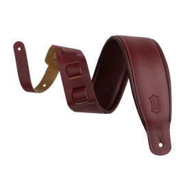 Levy's Leathers M26PD-BRG-BRG 3" Wide Amped Leather Series Guitar Strap - Burgundy