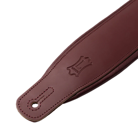 Levy's Leathers M26PD-BRG-BRG 3" Wide Amped Leather Series Guitar Strap - Burgundy