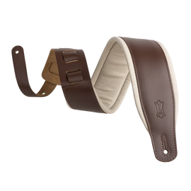 Levy's Leathers M26PD-BRN_CRM 3" Wide Amped Leather Series Guitar Strap