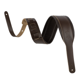 Levy's Leathers M26PD-DBR-ACO 3" Wide Amped Leather Series Acoustic Guitar Strap - Dark Brown