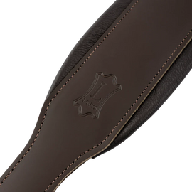 Levy's Leathers M26PD-DBR-ACO 3" Wide Amped Leather Series Acoustic Guitar Strap - Dark Brown