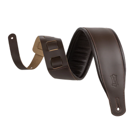 Levy's Leathers M26PD-DBR_DBR 3" Wide Amped Leather Series Guitar Strap - Dark Brown