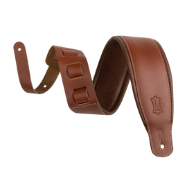 Levy's Leathers M26PD-WAL-BRN 3" Wide Top Grain Leather Guitar Straps - Black and White Tuxedo