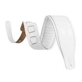 Levy's Leathers M26PD-WHT_WHT Top Grain Leather Guitar Strap - White