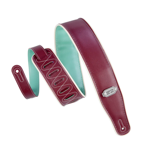 Levy's Leathers M26VCP-BRG_SEA Reversible Vinyl Guitar Strap - Burgundy Seafoam