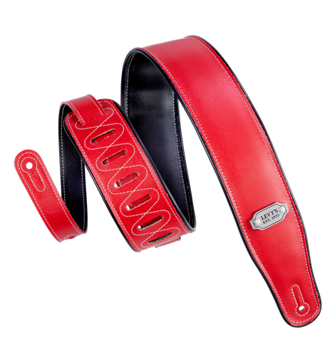 Levy's Leathers M26VP-RED_BLK Reversible Vinyl Guitar Strap - Red Black