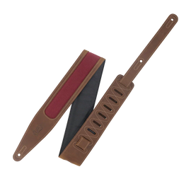 Levy's Leathers M317TRI-BRN-BRG Guitar Strap - Brown, Burgundy