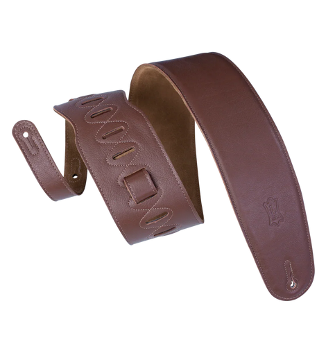 Levy's Leathers M4GF-BRN Genuine Garment Leather Bass Guitar Strap - Brown