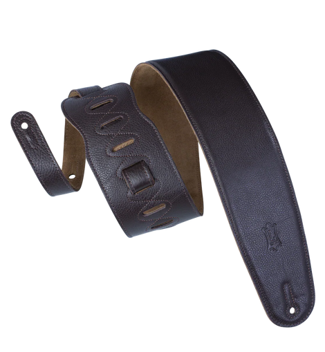 Levy's Leathers M4GF-DBR Genuine Garment Leather Bass Guitar Strap - Dark Brown