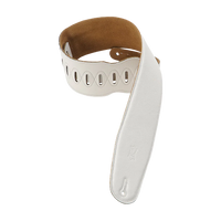 Levy's Leathers M4GF-WHT Genuine Garment Leather Bass Guitar Strap - White